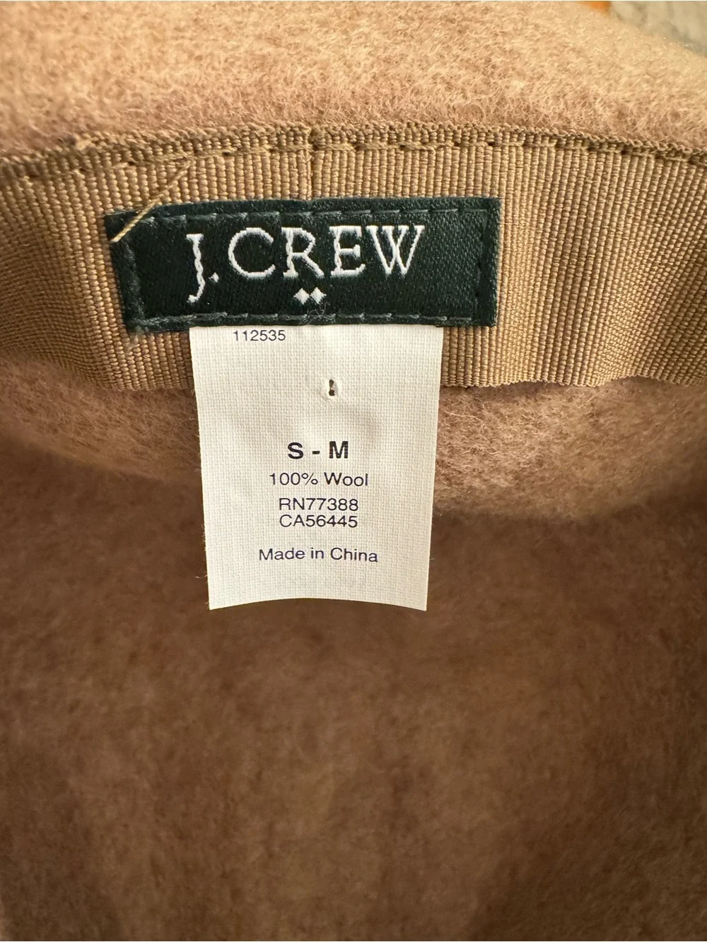 J.CREW Wide Brim Women’s Brown Solid Wool Felt Fedora Hat, Size S-M
